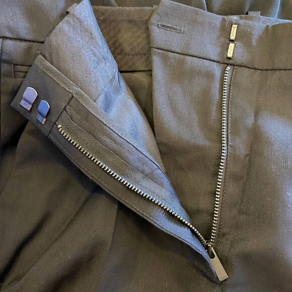 The Kooples Womens Stretch Smocking Pants Black Pockets Stud Wool 4/M 38 New - Picture 8 of 12